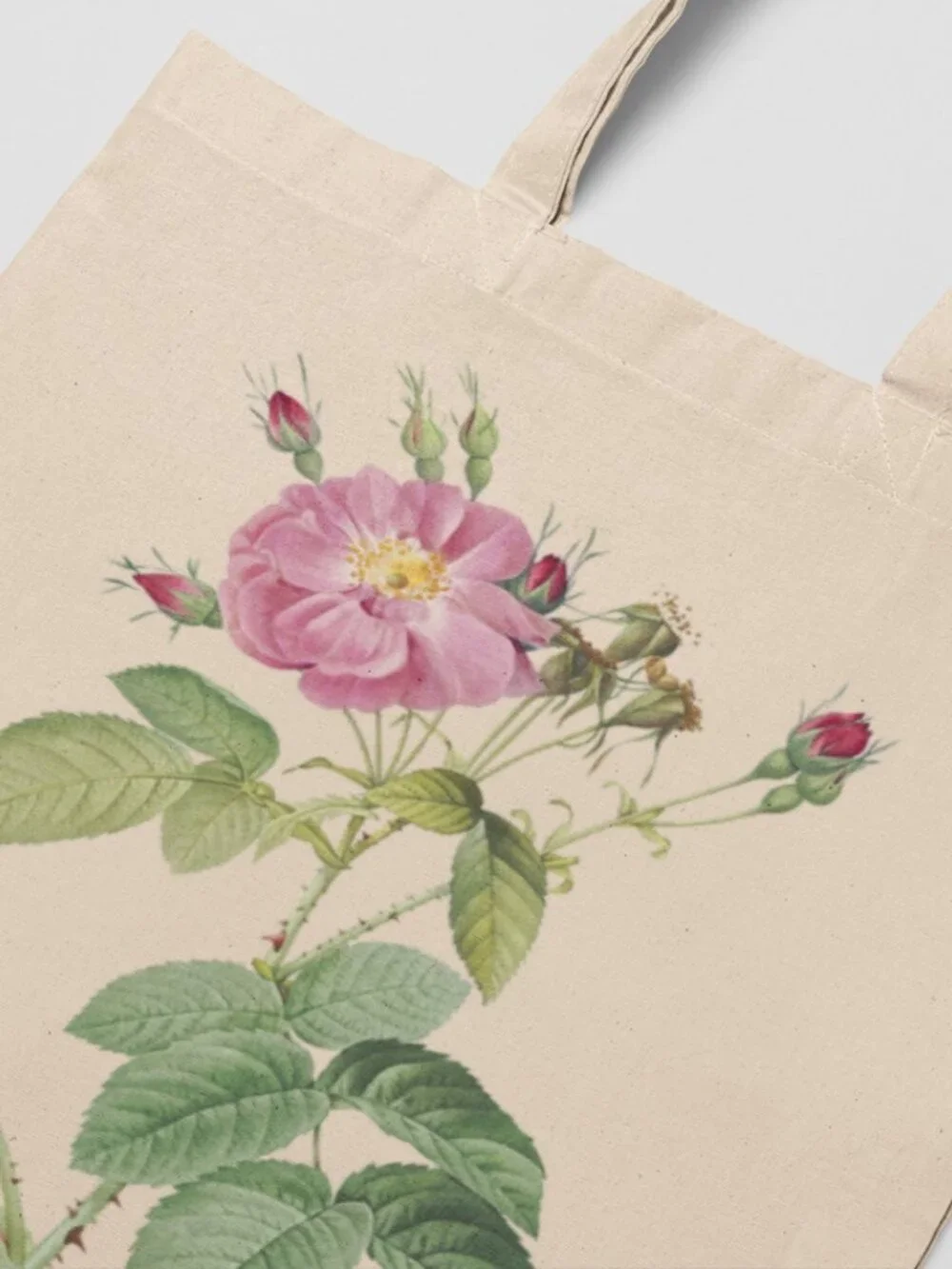 Harsh Downy Rose Vintage Floral Print Graphic Canvas Tote Bag